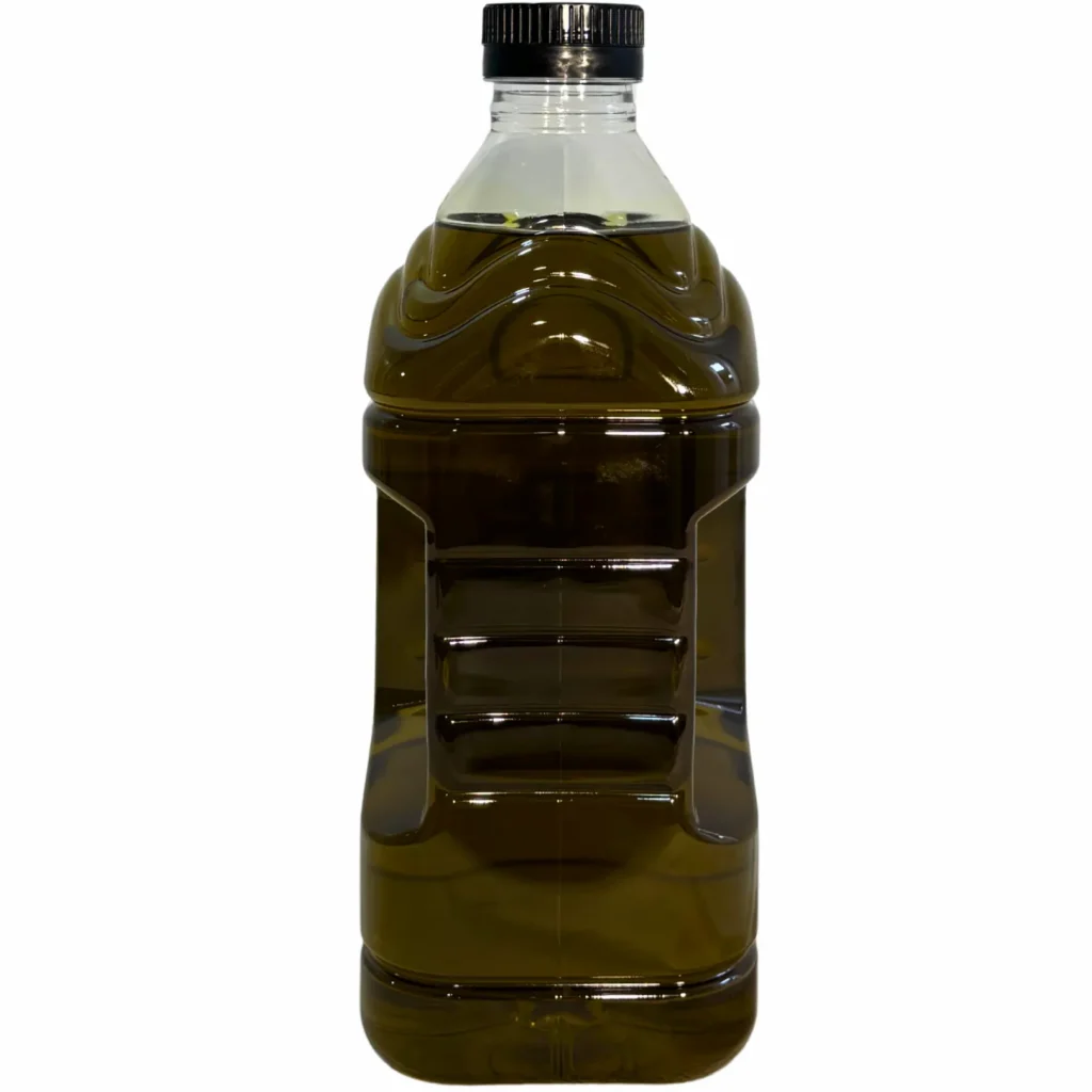 Vista trasera de la garrafa de aceite Picual de 2 litros AOVE Picual Cosecha Temprana