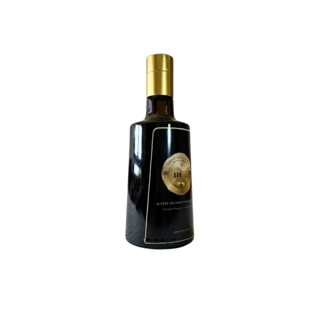 Botella de aceite Picual de 500 ml vista de perfil