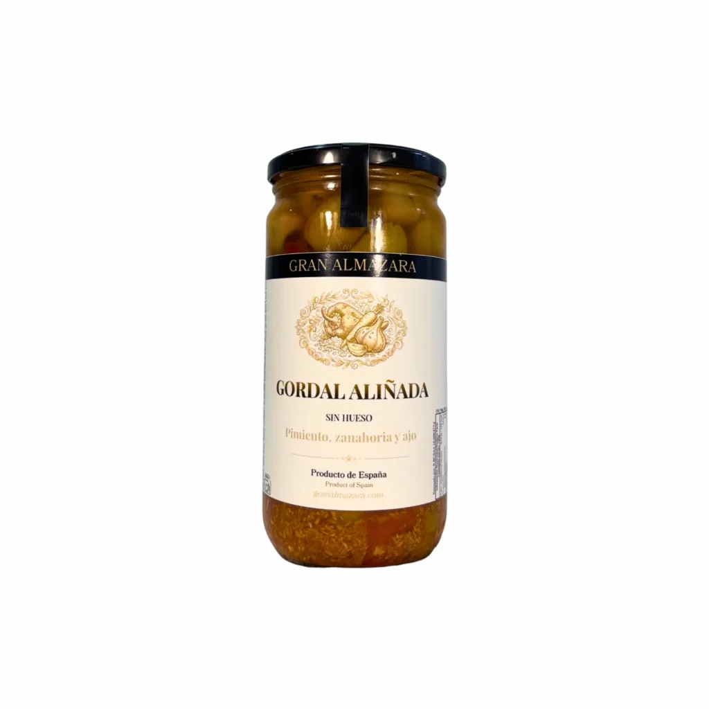 Tarro de aceitunas Gordal aliñadas sabor anchoa de 700 g de Gran Almazara