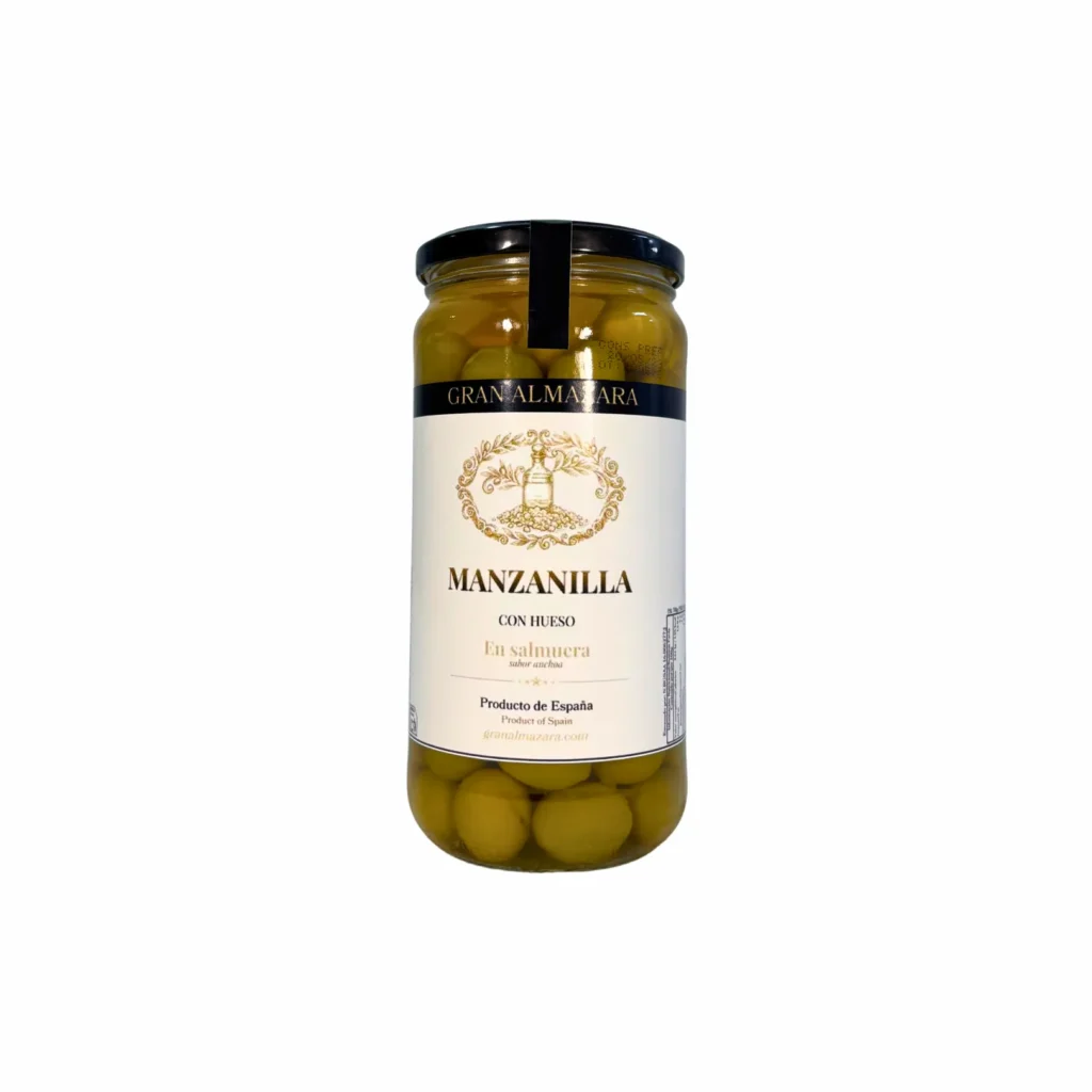 Tarro de aceitunas Manzanilla con hueso sabor anchoa de 700 g de Gran Almazara