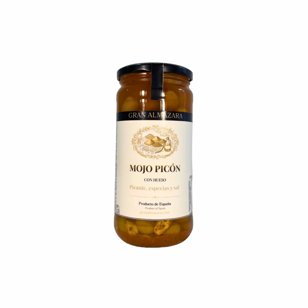 Tarro de aceitunas aliñadas con mojo picón de 700 g de Gran Almazara