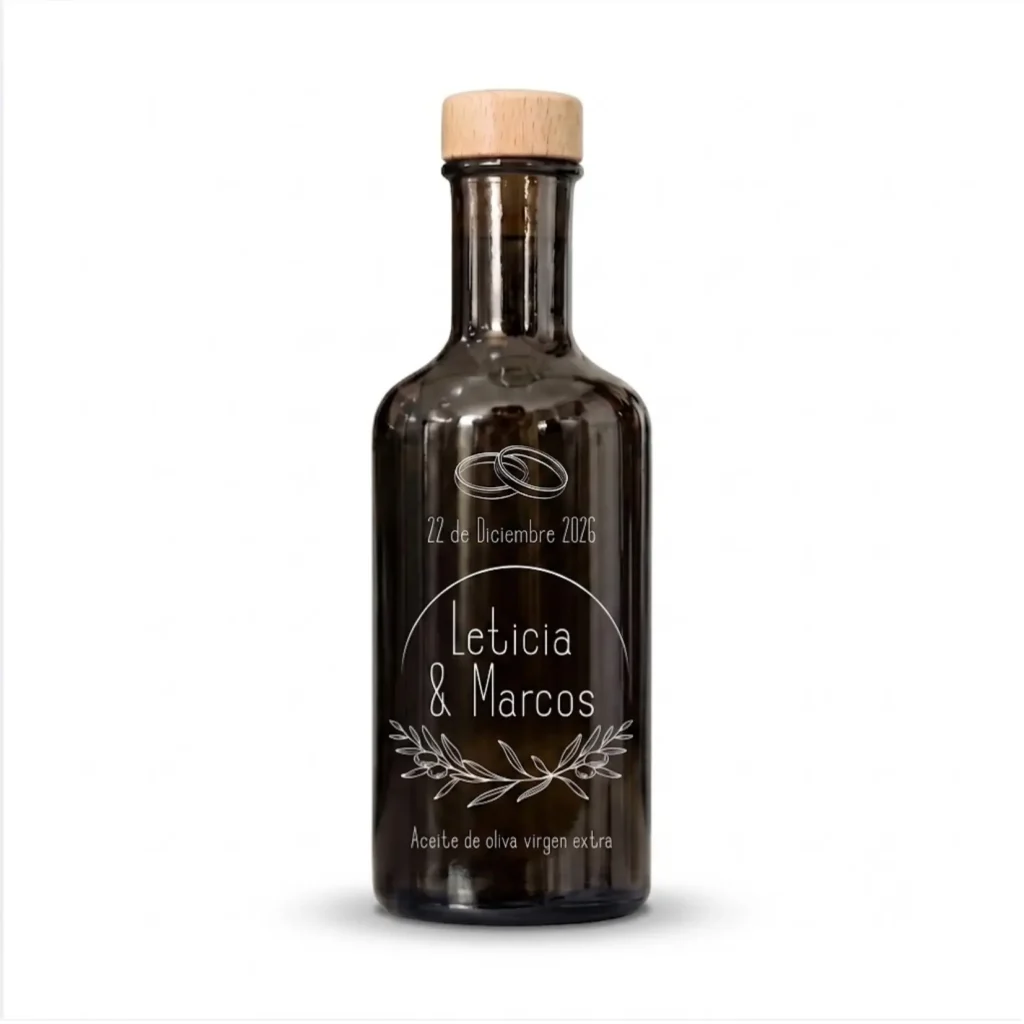 Botella Atenea de 250 ml serigrafiada para boda