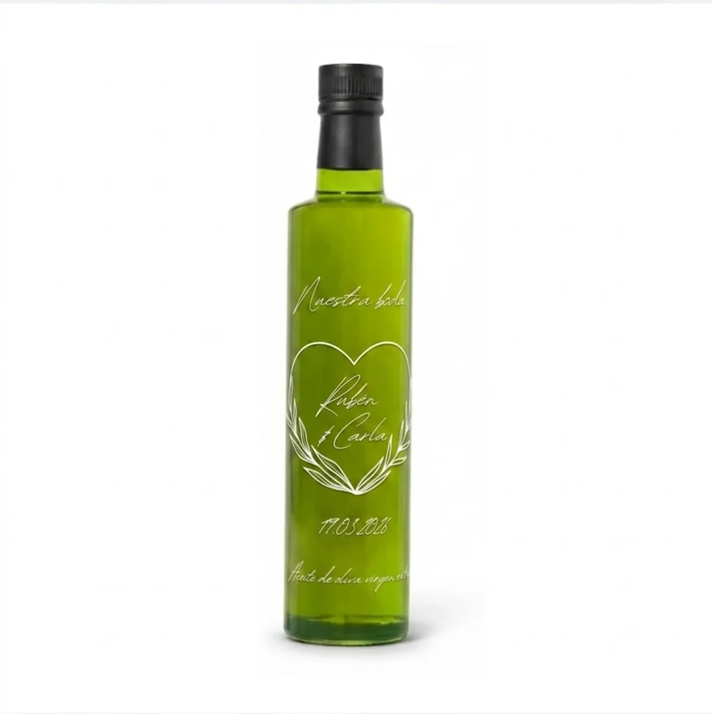 Botella Dórica de 250 ml de cristal transparente serigrafiada