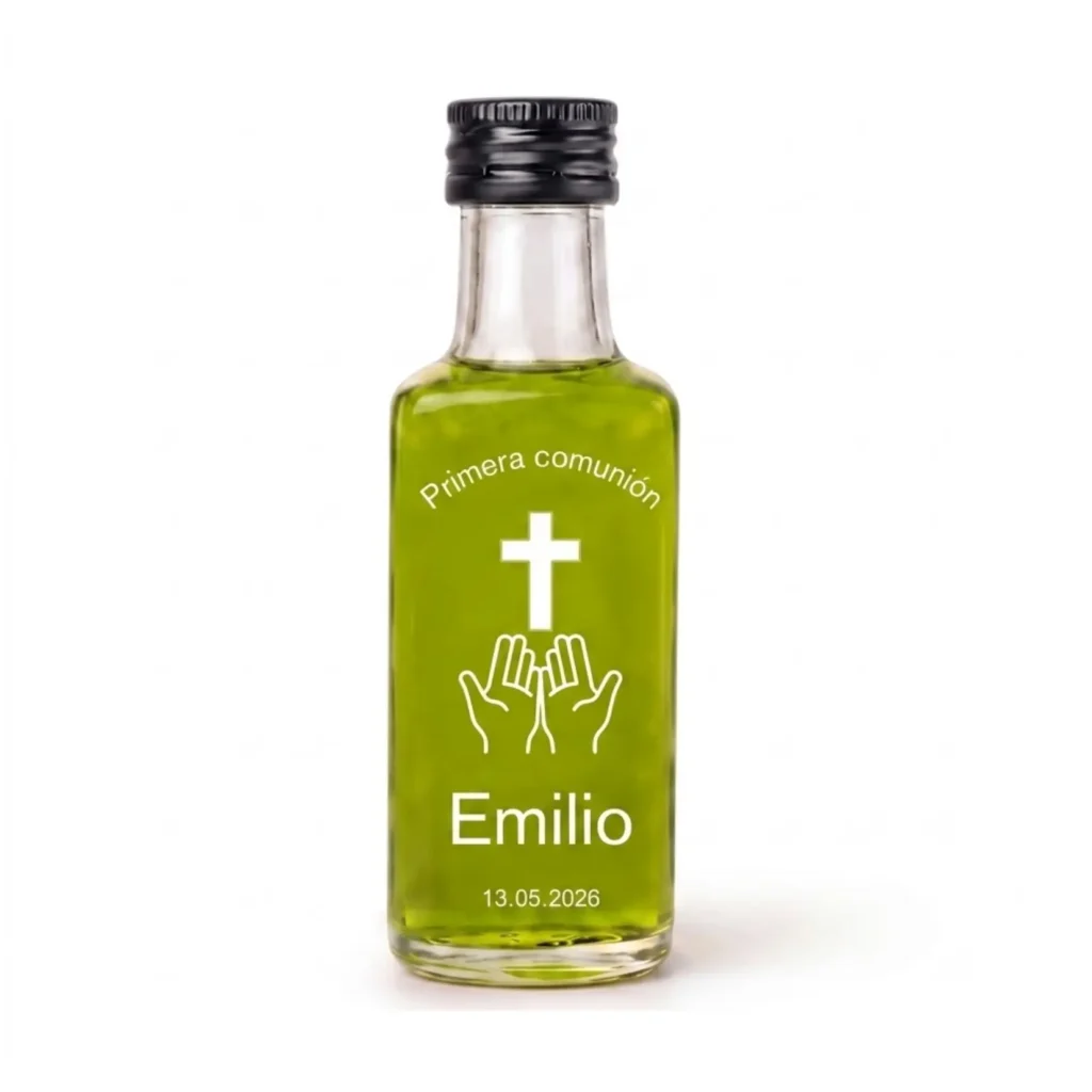 Minibotella Dórica de 20 ml serigrafiada para boda